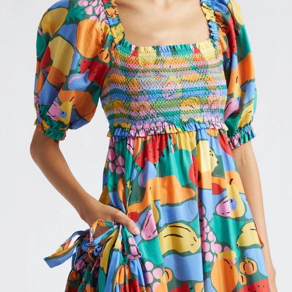 FARM Rio Fruit Landscape Cotton Blend Midi Dress - Picture 8 of 10